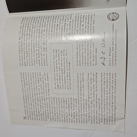 Edwin M Knowles China Co. The Shadow Artist Norman Rockwell Porcelain Plate - Picture 9 of 9